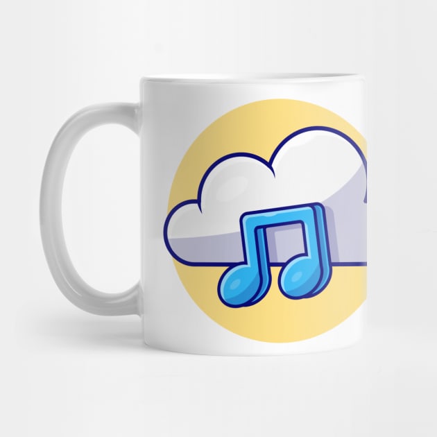 Cloud Music with Tune and Note of Music Cartoon Vector Icon Illustration by Catalyst Labs